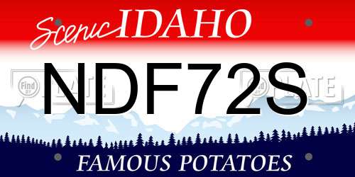 NDF72S Idaho License Plate