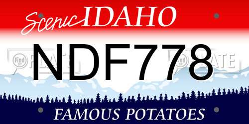 NDF778 Idaho License Plate