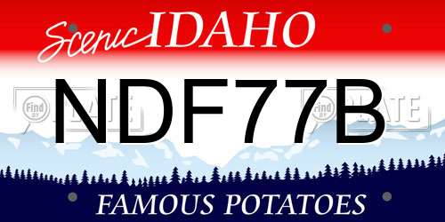 NDF77B Idaho License Plate