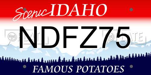 NDFZ75 Idaho License Plate