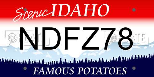 NDFZ78 Idaho License Plate