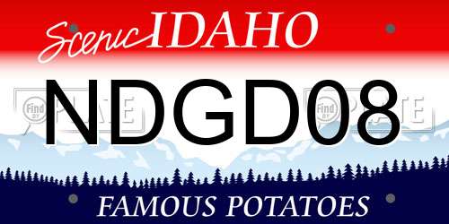 NDGD08 Idaho License Plate