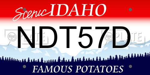 NDT57D Idaho License Plate