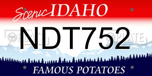 NDT752 Idaho License Plate