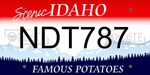 NDT787 Idaho License Plate