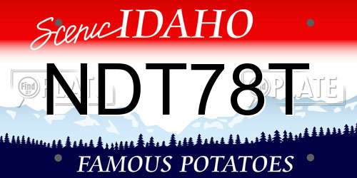 NDT78T Idaho License Plate