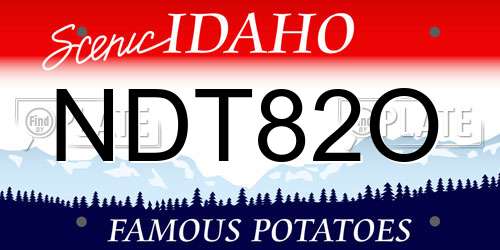 NDT82O Idaho License Plate