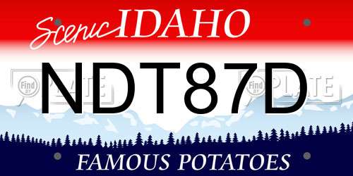 NDT87D Idaho License Plate