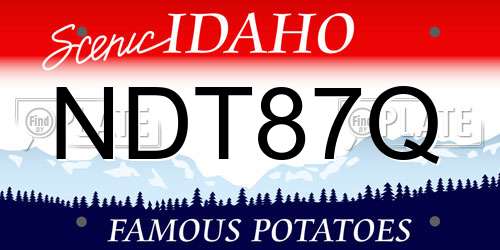 NDT87Q Idaho License Plate
