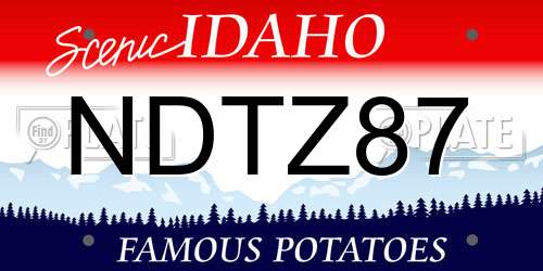 NDTZ87 Idaho License Plate