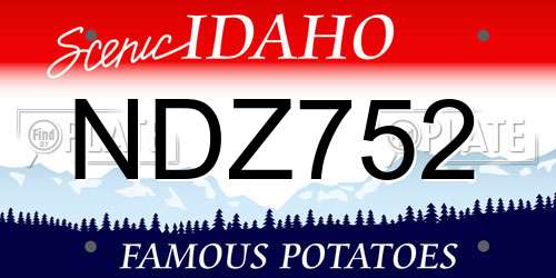NDZ752 Idaho License Plate