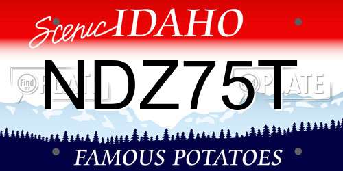 NDZ75T Idaho License Plate