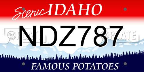 NDZ787 Idaho License Plate