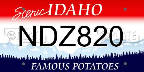 NDZ820 Idaho License Plate
