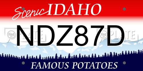 NDZ87D Idaho License Plate