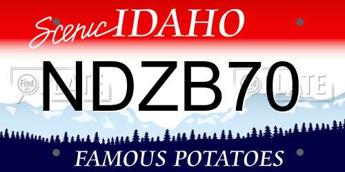 NDZB70 Idaho License Plate