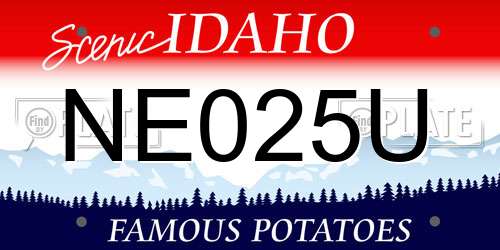 NE025U Idaho License Plate