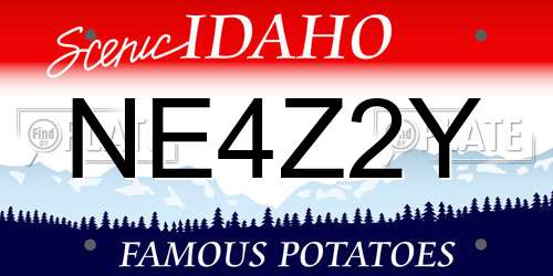 NE4Z2Y Idaho License Plate