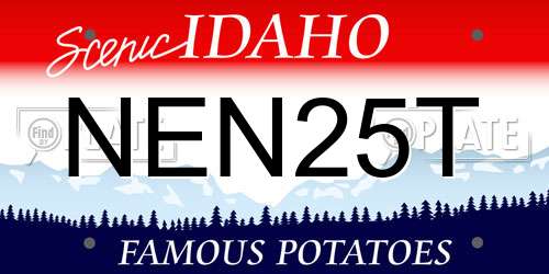 NEN25T Idaho License Plate