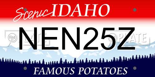 NEN25Z Idaho License Plate