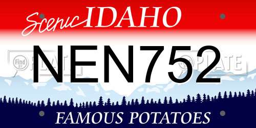 NEN752 Idaho License Plate