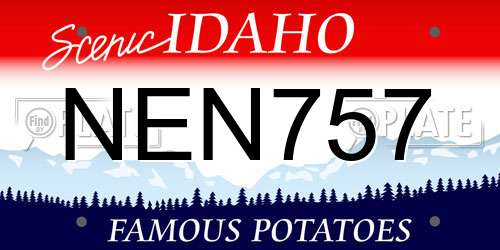 NEN757 Idaho License Plate