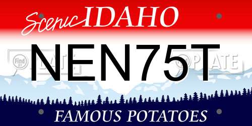 NEN75T Idaho License Plate