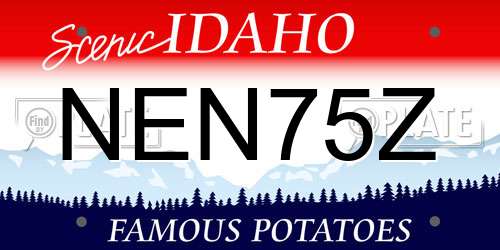 NEN75Z Idaho License Plate