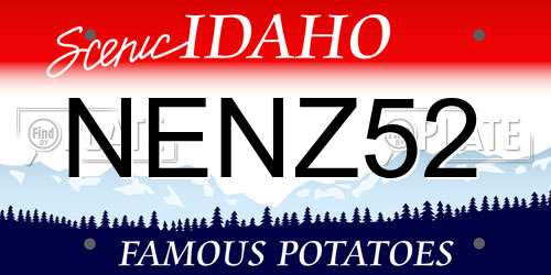 NENZ52 Idaho License Plate