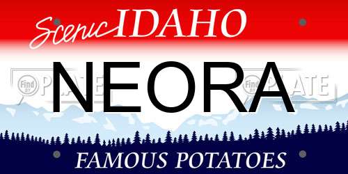 NEORA Idaho License Plate