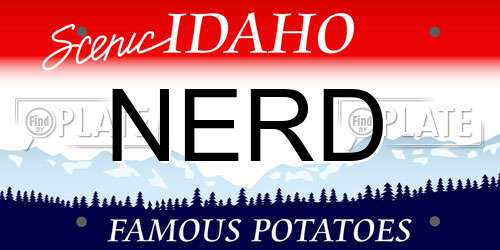 NERD Idaho License Plate