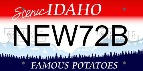 NEW72B Idaho License Plate