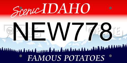 NEW778 Idaho License Plate
