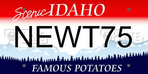 NEWT75 Idaho License Plate