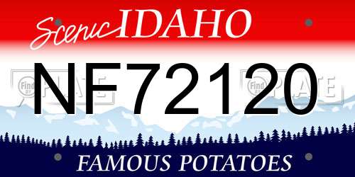 NF72120 Idaho License Plate
