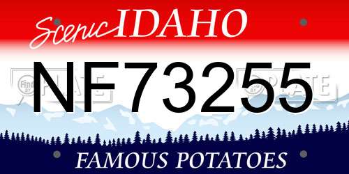 NF73255 Idaho License Plate