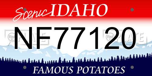 NF77120 Idaho License Plate