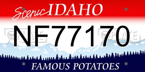 NF77170 Idaho License Plate