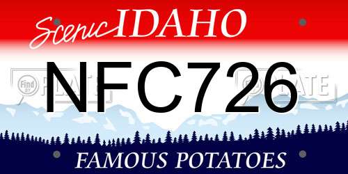 NFC726 Idaho License Plate