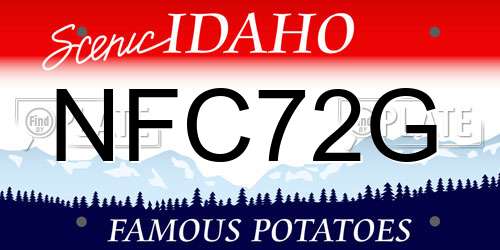 NFC72G Idaho License Plate