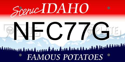 NFC77G Idaho License Plate