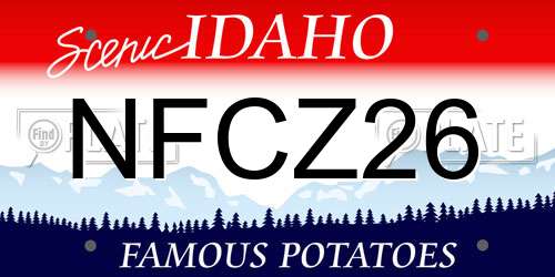 NFCZ26 Idaho License Plate
