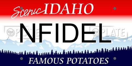 NFIDEL Idaho License Plate