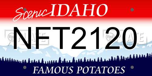 NFT2120 Idaho License Plate