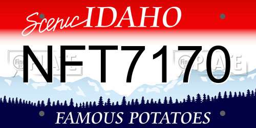 NFT7170 Idaho License Plate