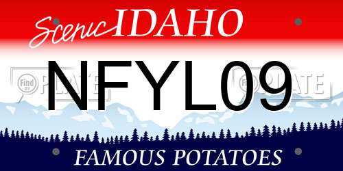 NFYL09 Idaho License Plate