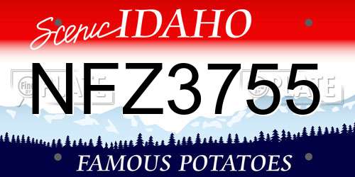 NFZ3755 Idaho License Plate