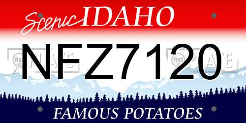 NFZ7120 Idaho License Plate
