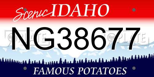 NG38677 Idaho License Plate