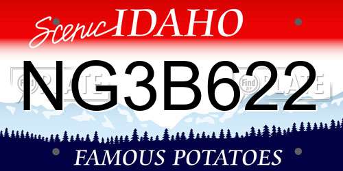 NG3B622 Idaho License Plate